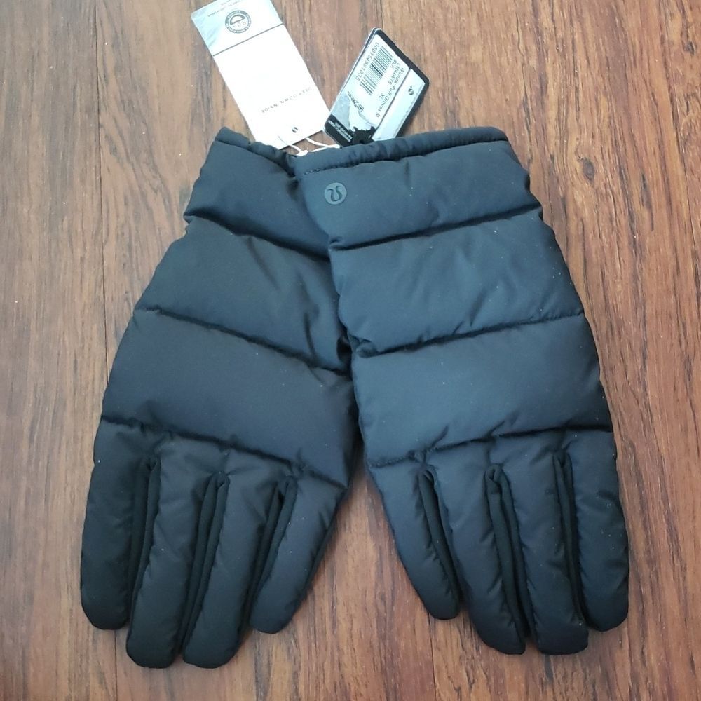 Lululemon Mens Black Wunder Puff Down Winter Gloves Size XL New